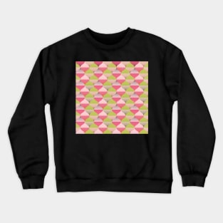 60s Retro vibes pattern, in pink and lime green Crewneck Sweatshirt